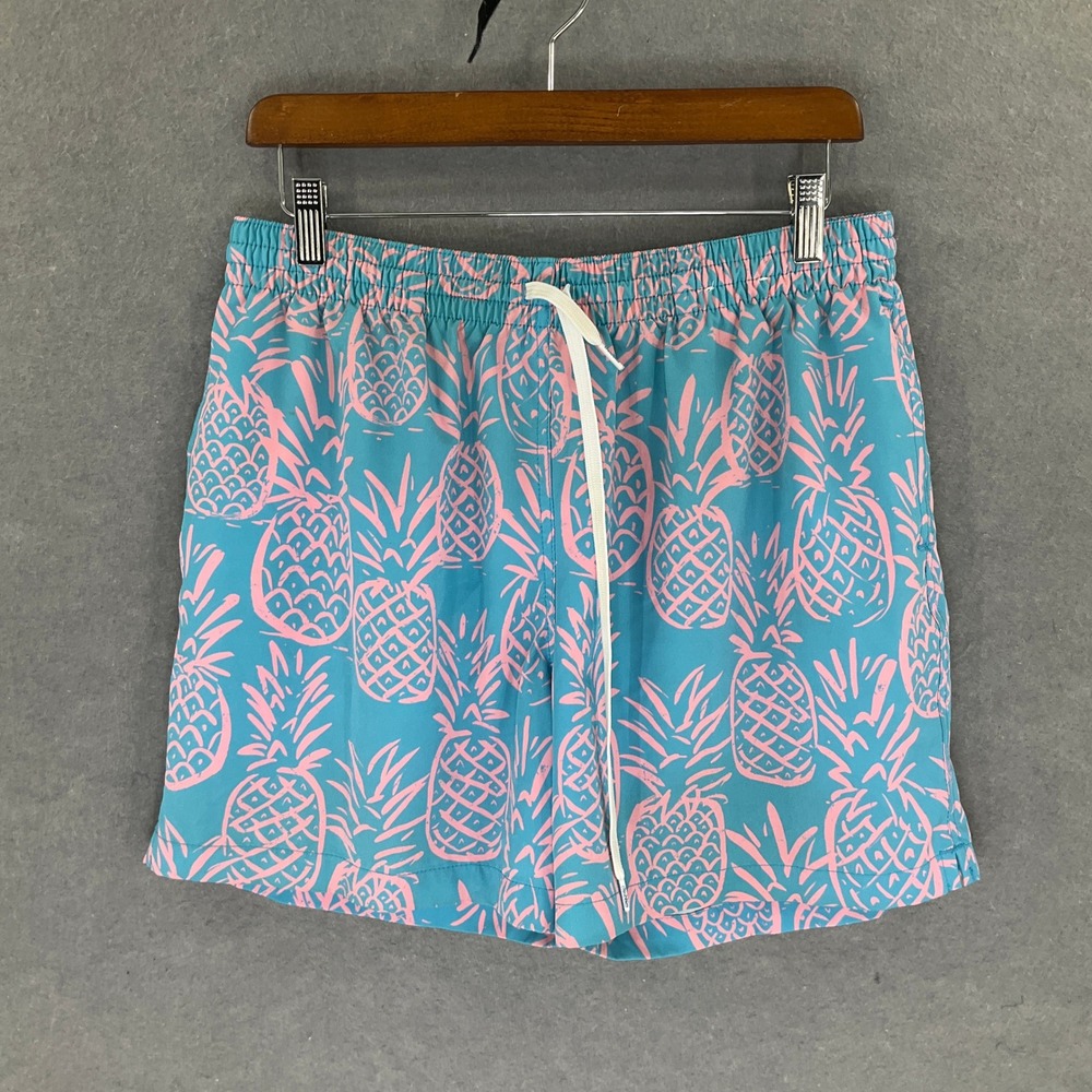 Chubbies Men's‎ Swim Trunks Shorts Pineapple Print Blue Pink Large L